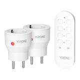 Zestaw bezprzewodowych gniazd MINI Schuko, sterowanych pilotem 2+1, 2300W