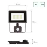 NOCTIS LUX 3 NAŚWIETLACZ 20W NW 230V IP44 120x170x53mm CZARNY czujnik ruchu PIR