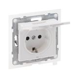 Suno Gniazdo Pojedyncze Z Uziemieniem Schuko 2P+Z- 16A 250 V Z Przesłoną IP44 Zaciski Automatyczne Biały 721123 LEGRAND