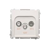 Simon Basic Gniazdo antenowe satelitarne podwójne końcowe SAT-SAT-RTV . 2xwejście: SAT: 5–2400 MHz RTV: 5–862 MHz biały BMZAR+SAT3.1-P2.01/11 KONTAKT