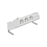 SIMON 480 TS48-430E300K0-30 Biurkowy zestaw gniazd 3 gn. typ E i płytka dla 2 złączy RJ45 keystone;