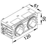 tehalit.WA Gniazdo SCHUKO 2-krotne WAGO C-profil czerwony GS20003020 HAGER