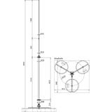 Iglica odgromowa 30 na rurze izolacyjnej ze statywem, zestaw I do HVI light, wys. 2800 mm