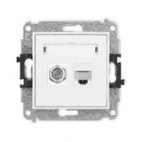 ICON Mechanizm gniazda antenowego poj. typu F (SAT) + gniazda komp. poj. 1xRJ45, kat. 6, 8-stykowy b