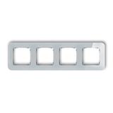 ICON Ramka uniwersalna poczwórna zaokrąglona - efekt szkła (ramka: szara; spód: grafitowy mat) szary