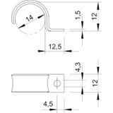 WN 7855/A, UCHWYTY DO PRZEW.14MM OC.G.Ż.CHR