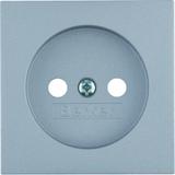 BERKER B.Kwadrat/B.7 Płytka czołowa do gniazda bez uziemienia aluminium mat 3961038994 HAGER