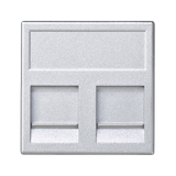 Simon Connect Płytka K45 2x RJ z osłoną uniwersalna aluminium KB76/8 KONTAKT