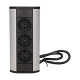 Gniazdo meblowe 3x2P+Z schuko czarno-srebrne OR-GM-9001/B-G(GS) ORNO
