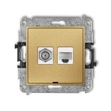 ICON Mechanizm gniazda antenowego poj. typu F (SAT) + gniazda komp. poj. 1xRJ45, kat. 6, 8-stykowy,