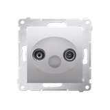 Simon 54 Gniazdo antenowe R-TV zakończeniowe do gniazd przelotowych srebrny mat