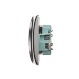 Simon Basic Gniazdo wtyczkowe bez uziemienia podwójne monoblok z przesłonami torów prądowych 16A 250V zaciski śrubowe stal inox *Kompletne - nie do ramek BMG2Z/21 BMG2z/21 KONTAKT