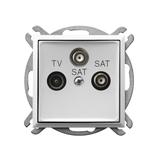 ARIA Gniazdo antenowe RTV-SAT z dwoma wyjściami SAT kolor biały GPA-U2S/m/00 OSPEL
