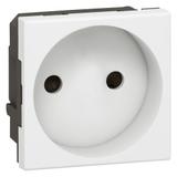 Mosaic Gniazdo 2P Podłączenie Przez Zaciski Automatyczne-2 Moduły Białe 16A-250V 077110 LEGRAND