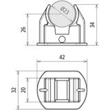Adapter do wspornika FB, do prowadzenia przewodu HVI 23 mm, tworzywo