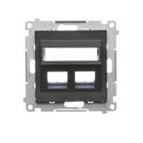 Simon 55 Gniazdo wtyczkowe z zintegrowaną ładowarką 2xUSBA Czarny mat TGZ1USB2AA.01/149 TKP2S.01/149 KONTAKT