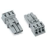 WINSTA MINI gniazdo 3-torowe szare