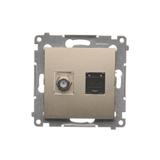 Simon 54 Gniazdo antenowe typu +RJ45 kat.6 złoty mat