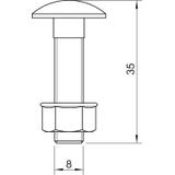 FRSB 8x35 VA, Śruba z łbem grzybkowym