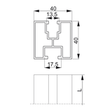 Profil aluminiowy PAL40H40/6,3