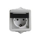 Gniazdo zasilające Schuko z ochroną styków TEKNO 05-1240-143 czarny 27130 KANLUX