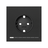 Simon 100 Panel 1-krotny: iO gniazdo z/u schuko czarny mat