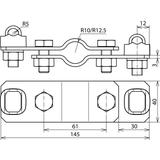 Obejma do uziomów fi 25 mm, St/tZn