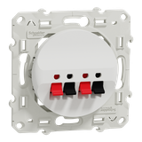 Odace, gniazdo głośnikowe podwójne, biały