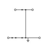 dwupiętrowa złączka PE 4-przewodowa