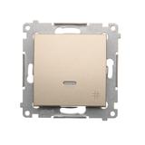 Simon 54 Łącznik krzyżowy z podświetleniem LED 10A 250V szybkozłączka złoty mat DW7L.01/44 KONTAKT