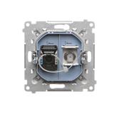 Simon 55 Gniazdo antenowe typu /F/+RJ45 kat.6 Biały mat