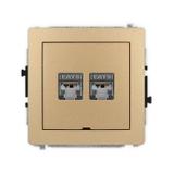 DECO Mechanizm gniazda komputerowego podwójnego 2xRJ45, kat. 6, ekranowany, 8-stykowy, bez pola opis