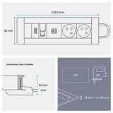 INCARA: MULTILINK - 2X2P+Z / USB A+C / RJ45 / HDMI - 2,0 M-METAL, Legrand