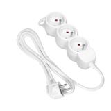 Przedłużacz 3x2P+Z,1,4m, 3x1mm2, biały