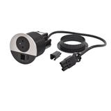 INCARA: DISQ 80 - 2P+Z / USB A+C / WYJŚCIE KABLOWE - 0,5 M WIELAND-METAL/CZARNY, Legrand