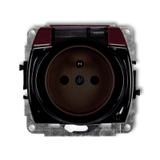 TREND Mechanizm gniazda bryzgoszczelnego z uziemieniem 2P+Z (klapka dymna, przesłony torów prądowych