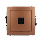 DECO Mechanizm gniazda pojedynczego 1xUSB C-C, bez pola opisowego brązowy metalik