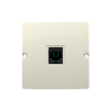 Simon Basic Gniazdo telefoniczne RJ11 uniwersalne pojedyncze Montaż na łapki lub wkręty beż