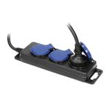Przedłużacz warsztatowy bryzgoszczelny IP44, 3 gniazda 2P+Z IP44, przewód gumowy, H05RR-F 3x1,5mm2,
