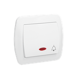 Simon Akord Przycisk dzwonek z podświetleniem 10A z. śrub. biały