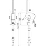Zacisk uziemiający na przewód jezdny trakcji z prętem testowym