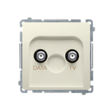 Simon Basic Gniazdo antenowe TV-DATA 1x wejście: 5–1000 MHz beż