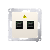 Simon 54 Gniazdo światłowodowe / optyczne podwójne SC/APC kremowy