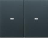 BERKER KNX e/s K.x Klawisze z soczewką do modułu przycisku podwójnego antracyt mat 80960375 HAGER