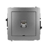 DECO Mechanizm gniazda komputerowego pojedynczego 1xRJ45, kat. 5e, ekranowany, 8-stykowy, bez pola o