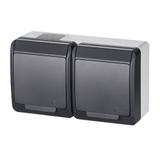 HERMES gniazdo 2x2P+Z IP 44 antracyt