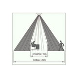 CZUJNIK RUCHU I OBECNOŚCI CO-1, MAX 2000W, AC220-240V, 50/60HZ, KĄT DZIAŁANIA 360*, ZASIĘG 20M ± 2,2