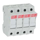 4P 10X38MFH30A 600V Midget withindicator Podstawa wkładki cylindrycznej 10x38 4P 32A 690VAC wskaźnik