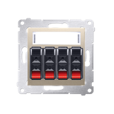 Simon 54 Gniazdo głośnikowe 4-krotne Przekrój przewodów dla wejścia i wyjścia 25 mm2 złoty mat