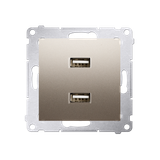 Simon 54 Ładowarka 2 x USB 2.1 A 5V DC 230V złoty mat